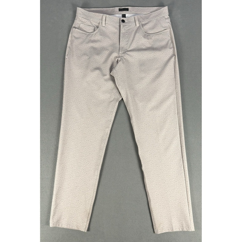 14th Union Pants Mens 34x32 Taupe Grey 5 Pocket Performance Quiet Luxury Office
